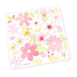 Floral Fabric Wall Decal - Watercolor Flower Art Removable & Reusable Sticker PVC-Free Eco-Friendly Nursery Decor - thumbnail 4