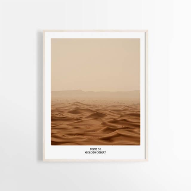 Golden Desert Art Print Beige Landscape Photography, Montreal Creation - image 1