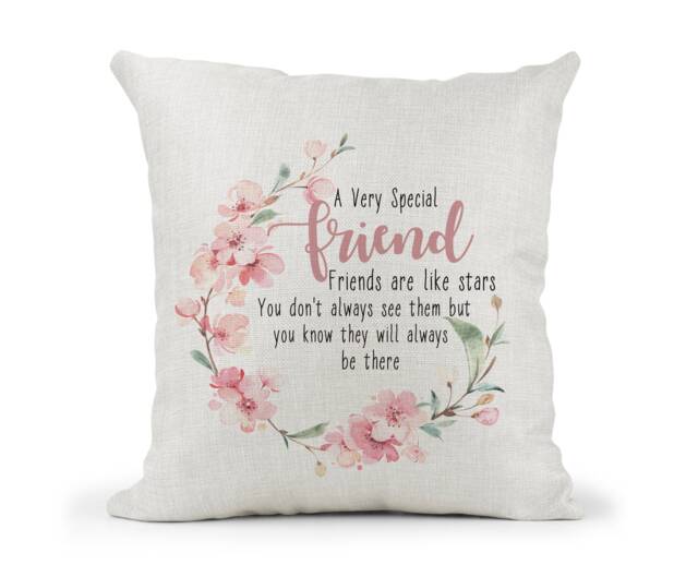 Special Friend Cream Canvas Cushion, Scatter Home Decor, Friends Are Like Stars Gift - image 1