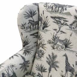Handmade Safari Wingback Chair British Upholstered Fireside Accent Chair - thumbnail 3