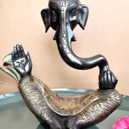 Brass Ganesha Statue 20cm, Modern Idol For Home Decor, Unique Statue, Modern Vinayaka Good Luck, Ganesha Indian Gift - thumbnail 2
