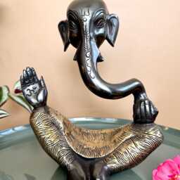 Brass Ganesha Statue 20cm, Modern Idol For Home Decor, Unique Statue, Modern Vinayaka Good Luck, Ganesha Indian Gift - thumbnail 3