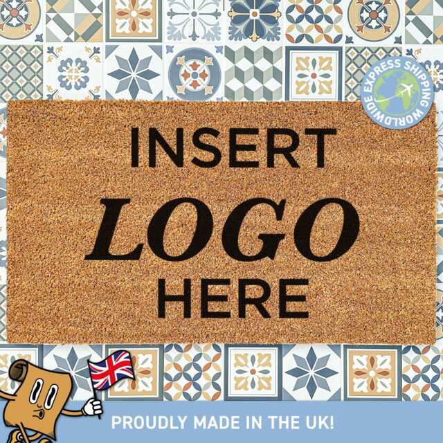 Insert Logo Here Custom Doormat, Personalized Business Housewarming Gift, Realtor Closing New Home Decor - image 1