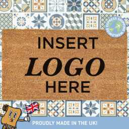 Insert Logo Here Custom Doormat, Personalized Business Housewarming Gift, Realtor Closing New Home Decor - thumbnail 1