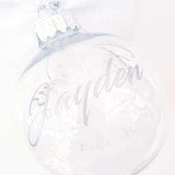 Memorial Bauble, Feathers Appear When Angels Are Near Remembrance Personalised Christmas Tree Decoration, Feather Bauble - thumbnail 3