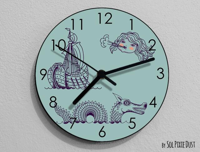 Dragon Wall Clock - Sea Life Kids Nursery Room, Teens Baby Room - image 1