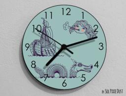 Dragon Wall Clock - Sea Life Kids Nursery Room, Teens Baby Room - thumbnail 1