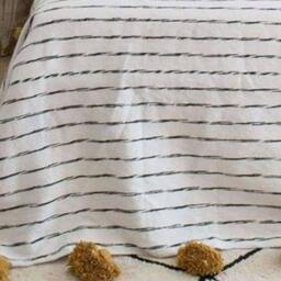 Artisan Pom Blanket - Handmade Moroccan Tassel Throw Cozy Bedroom Gift - thumbnail 2