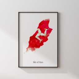 Isle-Of-Man Watercolour Flag Map Wall Art Print - Travel Poster - thumbnail 3