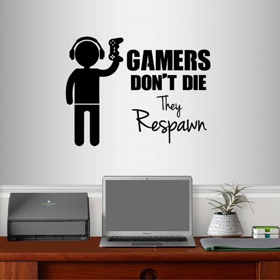 In-Style Decals Wall Vinyl Decal Home Decor Art Sticker Gamers Don't Die They Respawn Boy Guy Video Game Computer Games Room Design 2539 - image 1