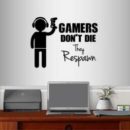 In-Style Decals Wall Vinyl Decal Home Decor Art Sticker Gamers Don't Die They Respawn Boy Guy Video Game Computer Games Room Design 2539 - thumbnail 1