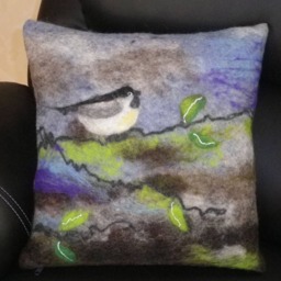 Pillows, Pillow Cover Felted, Sofa Pillow, Felt, Nanofilzen - thumbnail 3