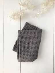 Soft Charcoal Gray Linen Waffle Bath Towels/Face, Hand, Body Towel Set/Soft & Fluffy Towels/Quality Spa Towels/Absorbent Towels - thumbnail 1