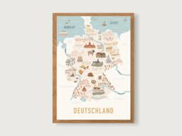 Poster Germany A3 - Print Children's Poster Room Child Baby Illustration Learning Decoration -- Herz & Papier - thumbnail 1