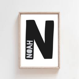 Set Of 2 Boys Nursery Prints, Monochrome Little Man Cave, Wall Art, Personalised, Bedroom Prints - thumbnail 3
