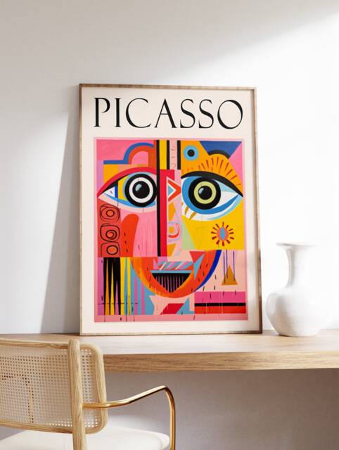 Picasso Abstract Faces Exhibition Poster, Boho Wall Print, Art Decor, Retro Art, Print - image 1