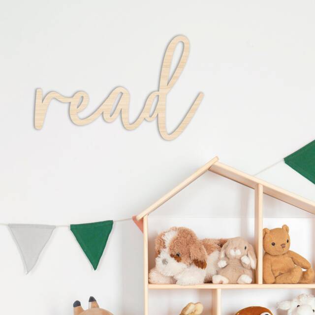 Read Wooden Wall Sign - Children's Playroom Decor Ideas Bedroom, Nursery, Play Room Interior Art