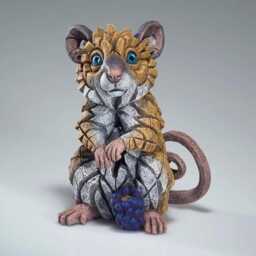 Hand Painted Grey Field Mouse Sculpture - Woodland Figurine Marble Dust & Resin Animal Art Collectible Gift - thumbnail 2