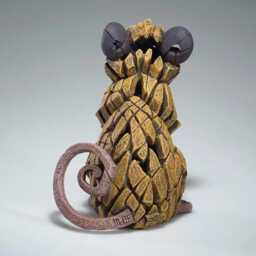 Hand Painted Grey Field Mouse Sculpture - Woodland Figurine Marble Dust & Resin Animal Art Collectible Gift - thumbnail 3