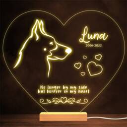 German Shepherd Dog Memorial Pet Loss Personalised Gift Warm Lamp Night Light - thumbnail 1