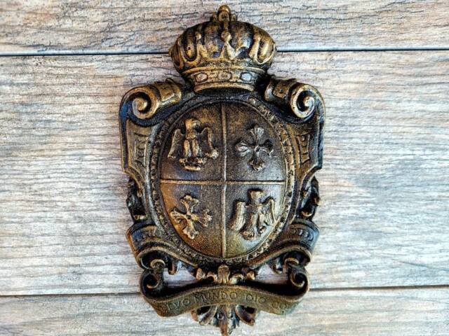 Shield Wall Plaque With Eagle, Cross, Crown- Pick Your Color - Coat Of Arms Fleur Medieval Home Decor. Royal Office. Fleurdelisjunkie - image 1
