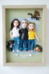 Customizable Fathers Day Gifts Custom Family Portrait With Dog - thumbnail 1