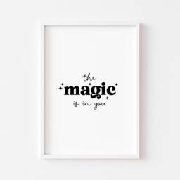 Bedroom Prints - The Magic Is in You Print Girls Decor Pink Wall Art Nursery Positive Minimalist Kids Rainbow - thumbnail 2