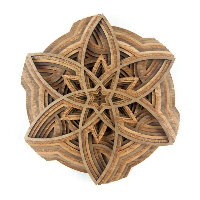 "Layered 3D Wood Art - ""The Pinwheel" - image 1