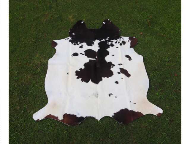 Natural Brown & White Cowhide Rug-Genuine Brazilian Cow Hide - Hair-On Skin Floor Area Rug-Luxury Large Rug For Rustic Home Decor - image 1