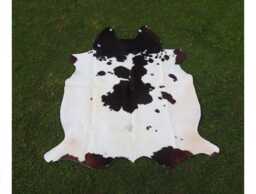 Natural Brown & White Cowhide Rug-Genuine Brazilian Cow Hide - Hair-On Skin Floor Area Rug-Luxury Large Rug For Rustic Home Decor