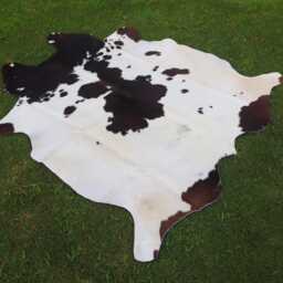 Natural Brown & White Cowhide Rug-Genuine Brazilian Cow Hide - Hair-On Skin Floor Area Rug-Luxury Large Rug For Rustic Home Decor - thumbnail 2