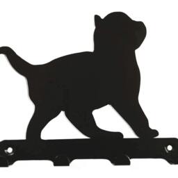 Kitten Silhouette Key Hook Rack - Metal Wall Art - thumbnail 4
