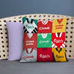 Liverpool Retro Montage Kits Shirts Jumbo Cushion 60x60 cm Great Classic Gift For Fans Unofficial Printed in The UK - thumbnail 2