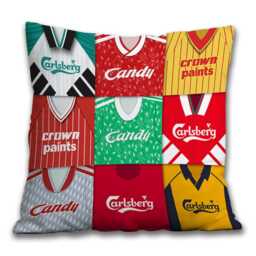 Liverpool Retro Montage Kits Shirts Jumbo Cushion 60x60 cm Great Classic Gift For Fans Unofficial Printed in The UK - thumbnail 1