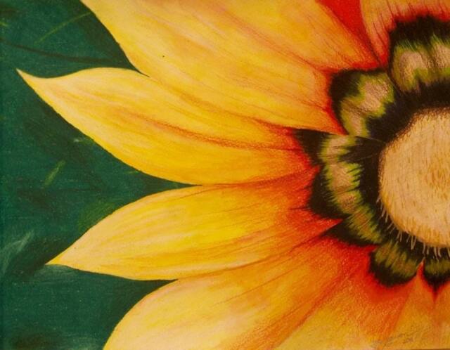 Sunflower Painting - 8x10 Giclee Stretched Canvas Print Ready To Hang Watercolor Last One, Discontinued - image 1