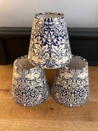 William Morris Brother Rabbit Blue Candle Clip Lampshade. Bespoke. Handmade. Wall Lights. Chandeliers - thumbnail 3