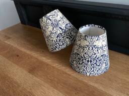 William Morris Brother Rabbit Blue Candle Clip Lampshade. Bespoke. Handmade. Wall Lights. Chandeliers