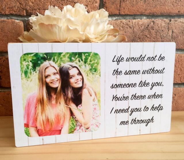 Best Friend Gift, Personalised Photo Birthday Wood Frame, Friendship Wooden - image 1