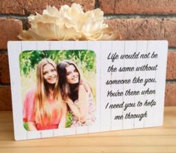 Best Friend Gift, Personalised Photo Birthday Wood Frame, Friendship Wooden