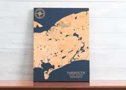 Yarmouth, Massachusetts Map - Engraved Wood Coastal Chart Wall Art Sign, Beach House Home Decor Nautical Print, Unique Personalized Gift - thumbnail 1