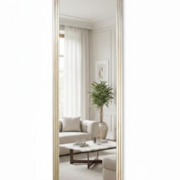 Modern Wall Mirror Silver Leaf - Entryway Full Length Made in Italy -Leaner Bedroom Dressing Home Vanity Mirror Design #268 - thumbnail 2