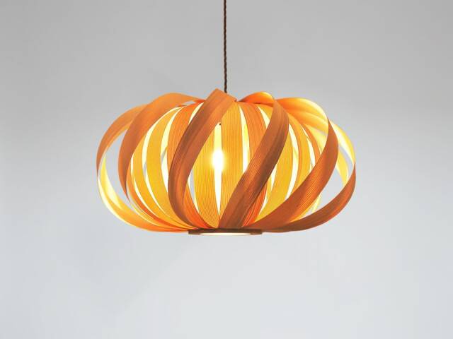 Pendant Light/Ceiling Lamp From Wood Veneer - Olive Ash - image 1