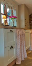 Floral Sink Curtains, Cottage Style Cabinet Curtain - thumbnail 1