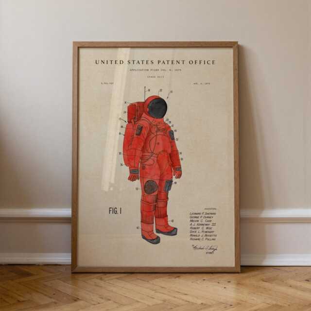 Space Suit Patent Print Vintage Wall Art - image 1