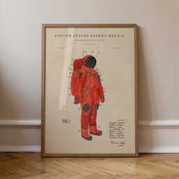 Space Suit Patent Print Vintage Wall Art - thumbnail 1