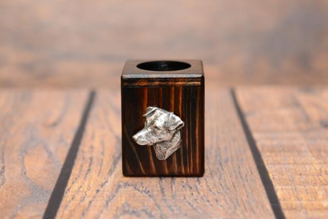 Jack Russell Terrier - Wooden Candlestick With Dog, Souvenir, Decoration, Limited Edition, Collection - image 1