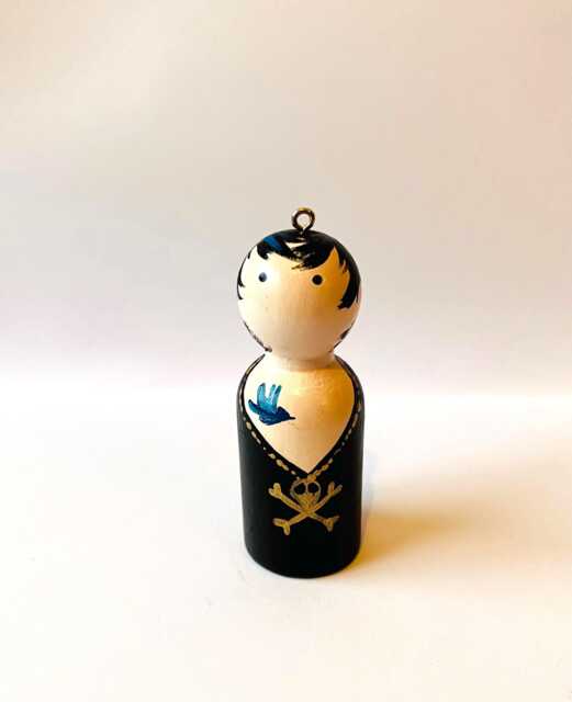 Hand Painted Marc Almond Inspired Peg Doll - Hanging Decoration
