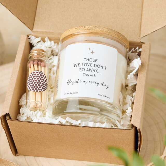 Memorial Candle Gift Those We Love Don't Go Away Sympathy Remembrance Bereavement Keepsake Present For Family Or Friends Sorry Loss - image 1