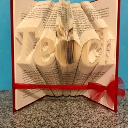 Teach With Apple Folded Book - Teacher Appreciation Christmas Birthday Aid English Math Science Graduation - thumbnail 3