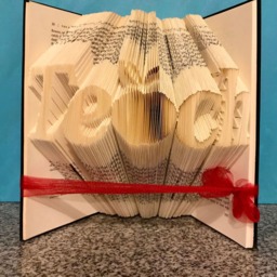 Teach With Apple Folded Book - Teacher Appreciation Christmas Birthday Aid English Math Science Graduation - thumbnail 4
